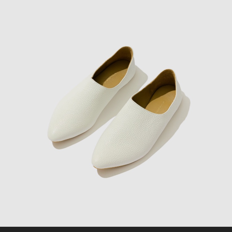 New White Leather Beatrice Valenzuela Babouche Slip-On Loafers Flats Size 6